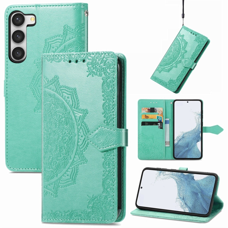 Mandala Flower Embossed Leather Phone Case, For Motorola Moto G72, For vivo V25, For Samsung Galaxy S23 5G, For Samsung Galaxy S23 Plus 5G, For Samsung Galaxy S23 Ultra 5G