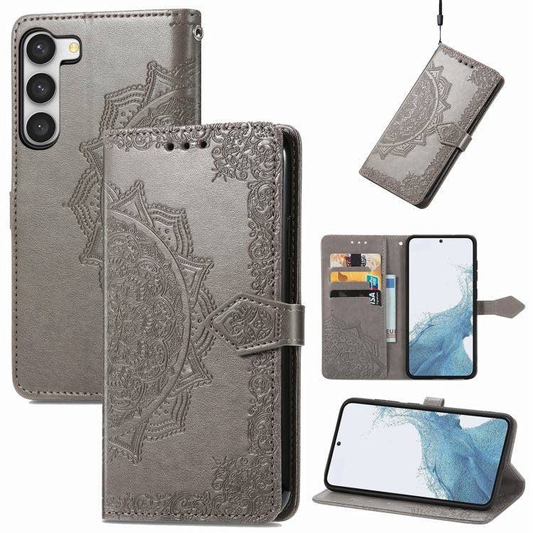 Mandala Flower Embossed Leather Phone Case, For Motorola Moto G72, For vivo V25, For Samsung Galaxy S23 5G, For Samsung Galaxy S23 Plus 5G, For Samsung Galaxy S23 Ultra 5G