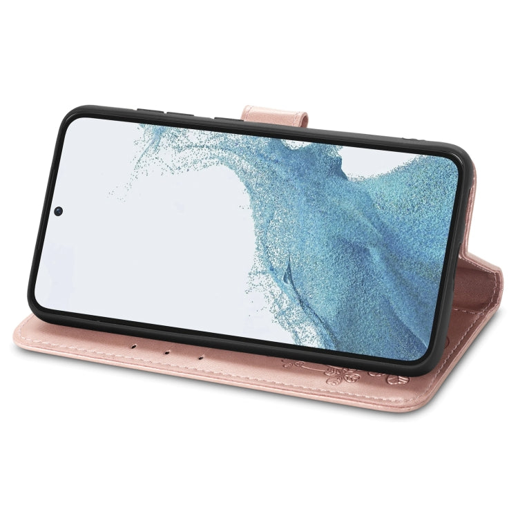 Four-leaf Clasp Embossed Buckle Leather Phone Case, For Samsung Galaxy S23 5G, For Samsung Galaxy S23+ 5G, For Samsung Galaxy S23 Ultra 5G, For Sony Xperia 5 IV, For Xiaomi Redmi A1, For Xiaomi Redmi Note 11T, For Xiaomi 12T / Redmi K50 Ultra