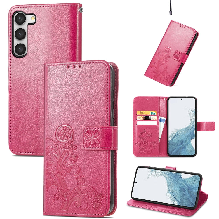 Four-leaf Clasp Embossed Buckle Leather Phone Case, For Samsung Galaxy S23 5G, For Samsung Galaxy S23+ 5G, For Samsung Galaxy S23 Ultra 5G, For Sony Xperia 5 IV, For Xiaomi Redmi A1, For Xiaomi Redmi Note 11T, For Xiaomi 12T / Redmi K50 Ultra