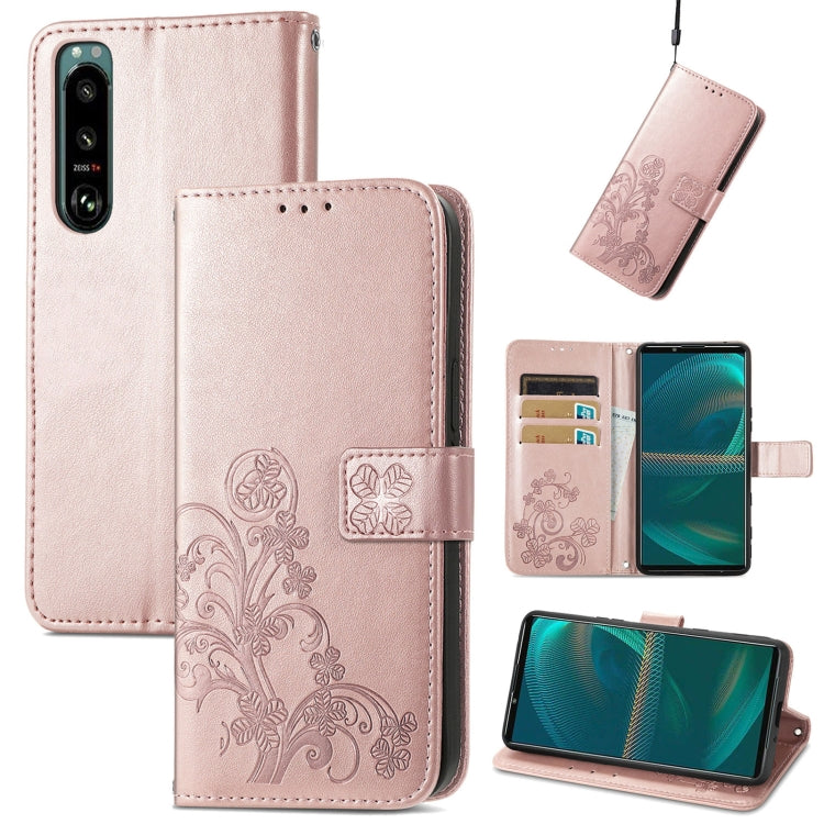 Four-leaf Clasp Embossed Buckle Leather Phone Case, For Samsung Galaxy S23 5G, For Samsung Galaxy S23+ 5G, For Samsung Galaxy S23 Ultra 5G, For Sony Xperia 5 IV, For Xiaomi Redmi A1, For Xiaomi Redmi Note 11T, For Xiaomi 12T / Redmi K50 Ultra