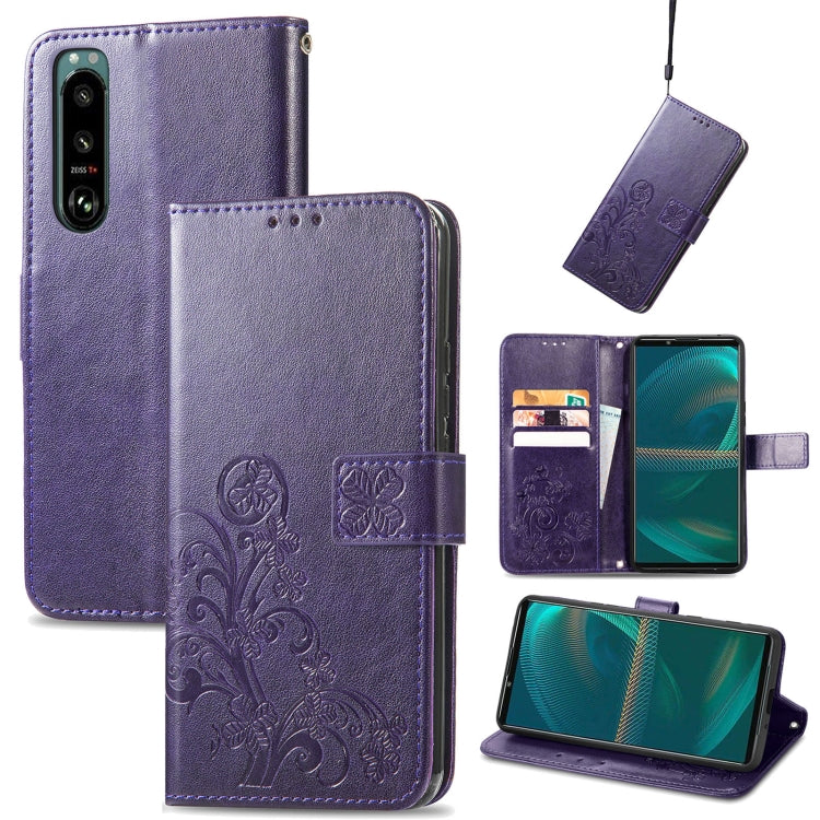 Four-leaf Clasp Embossed Buckle Leather Phone Case, For Samsung Galaxy S23 5G, For Samsung Galaxy S23+ 5G, For Samsung Galaxy S23 Ultra 5G, For Sony Xperia 5 IV, For Xiaomi Redmi A1, For Xiaomi Redmi Note 11T, For Xiaomi 12T / Redmi K50 Ultra