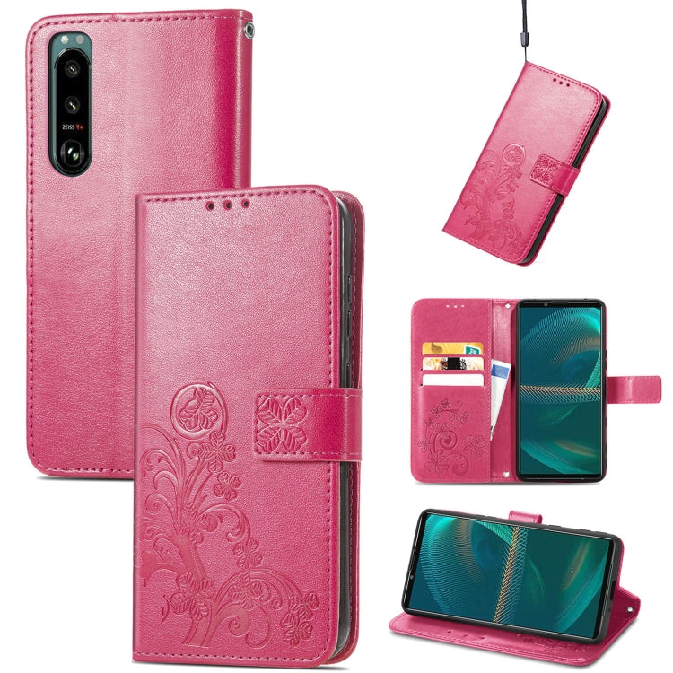 Four-leaf Clasp Embossed Buckle Leather Phone Case, For Samsung Galaxy S23 5G, For Samsung Galaxy S23+ 5G, For Samsung Galaxy S23 Ultra 5G, For Sony Xperia 5 IV, For Xiaomi Redmi A1, For Xiaomi Redmi Note 11T, For Xiaomi 12T / Redmi K50 Ultra