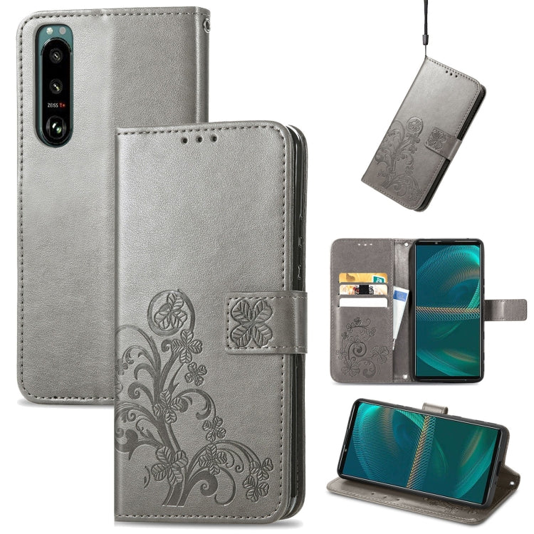 Four-leaf Clasp Embossed Buckle Leather Phone Case, For Samsung Galaxy S23 5G, For Samsung Galaxy S23+ 5G, For Samsung Galaxy S23 Ultra 5G, For Sony Xperia 5 IV, For Xiaomi Redmi A1, For Xiaomi Redmi Note 11T, For Xiaomi 12T / Redmi K50 Ultra