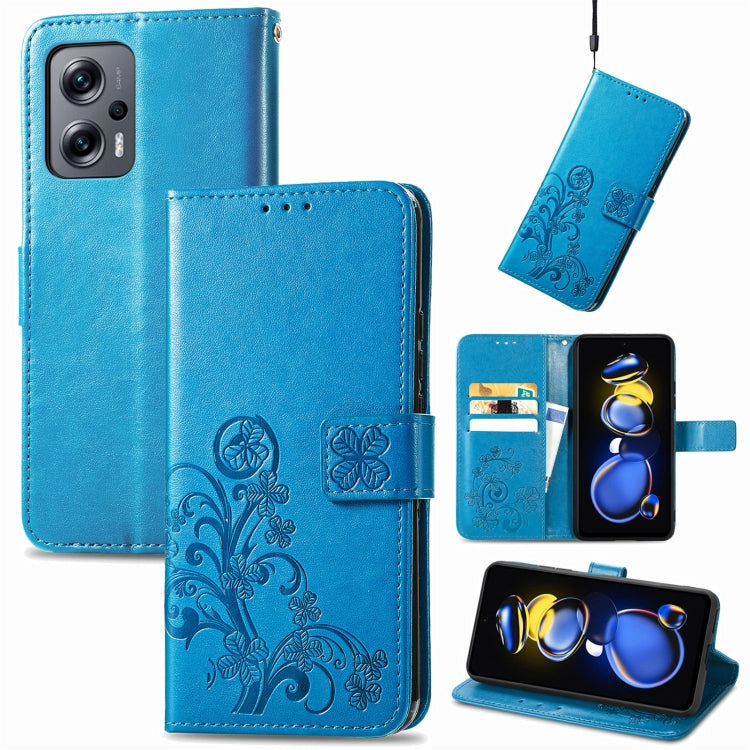 Four-leaf Clasp Embossed Buckle Leather Phone Case, For Samsung Galaxy S23 5G, For Samsung Galaxy S23+ 5G, For Samsung Galaxy S23 Ultra 5G, For Sony Xperia 5 IV, For Xiaomi Redmi A1, For Xiaomi Redmi Note 11T, For Xiaomi 12T / Redmi K50 Ultra