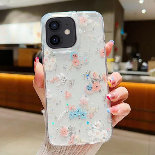 Fresh Small Floral Epoxy TPU Phone Case, For iPhone 12, For iPhone 12 Pro Max, For iPhone 12 Pro, For iPhone 11 Pro Max, For iPhone 11, For iPhone 11 Pro, For iPhone XR, For iPhone XS Max