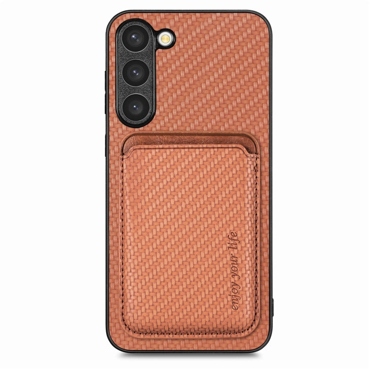 Carbon Fiber Leather Card Magsafe Case, For Samsung Galaxy S23 5G, For Samsung Galaxy S23+ 5G, For Samsung Galaxy S23 Ultra 5G