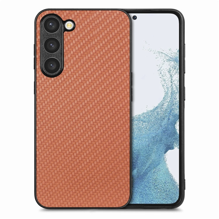 Carbon Fiber Texture Leather Back Cover Phone Case, For Samsung Galaxy S23 5G, For Samsung Galaxy S23+ 5G, For Samsung Galaxy S23 Ultra 5G