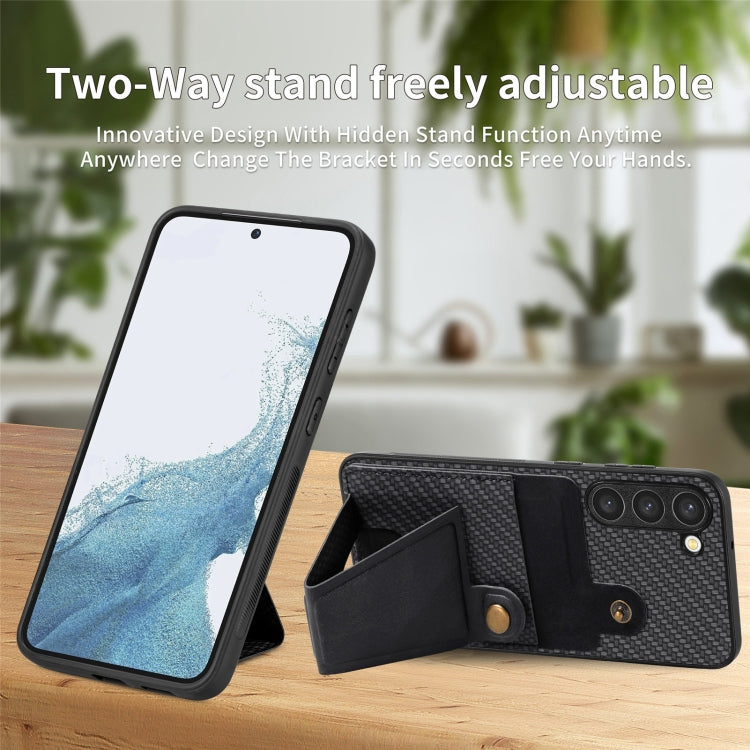 Carbon Fiber Wallet Flip Card Holder Phone Case, For Samsung Galaxy S23 5G, For Samsung Galaxy S23+ 5G, For Samsung Galaxy S23 Ultra 5G