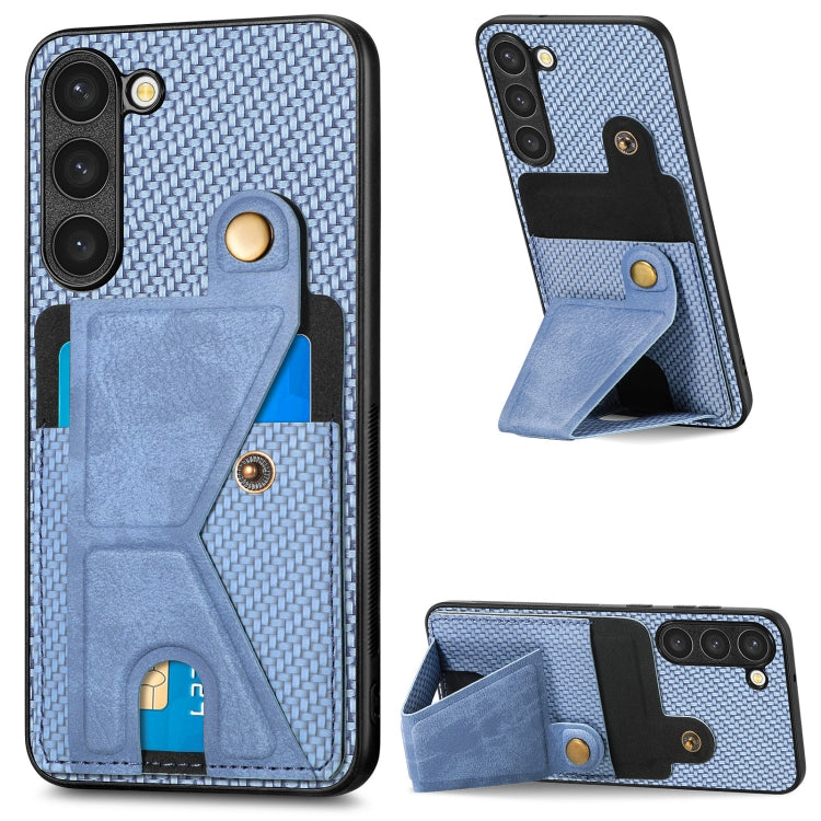 Carbon Fiber Wallet Flip Card Holder Phone Case, For Samsung Galaxy S23 5G, For Samsung Galaxy S23+ 5G, For Samsung Galaxy S23 Ultra 5G
