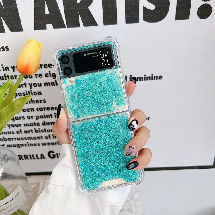 Glitter Sequins Epoxy TPU Phone Case, For Samsung  Galaxy Z Flip3, For Samsung Galaxy Z Flip4