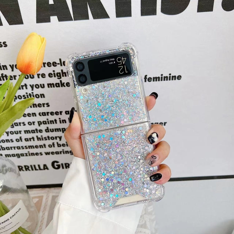 Glitter Sequins Epoxy TPU Phone Case, For Samsung  Galaxy Z Flip3, For Samsung Galaxy Z Flip4