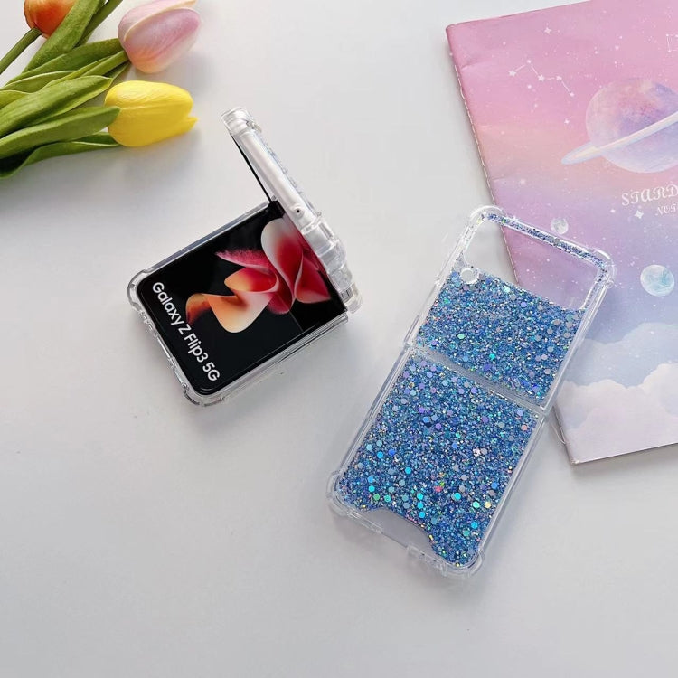 Glitter Sequins Epoxy TPU Phone Case, For Samsung  Galaxy Z Flip3, For Samsung Galaxy Z Flip4