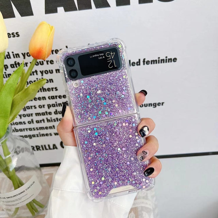 Glitter Sequins Epoxy TPU Phone Case, For Samsung  Galaxy Z Flip3, For Samsung Galaxy Z Flip4
