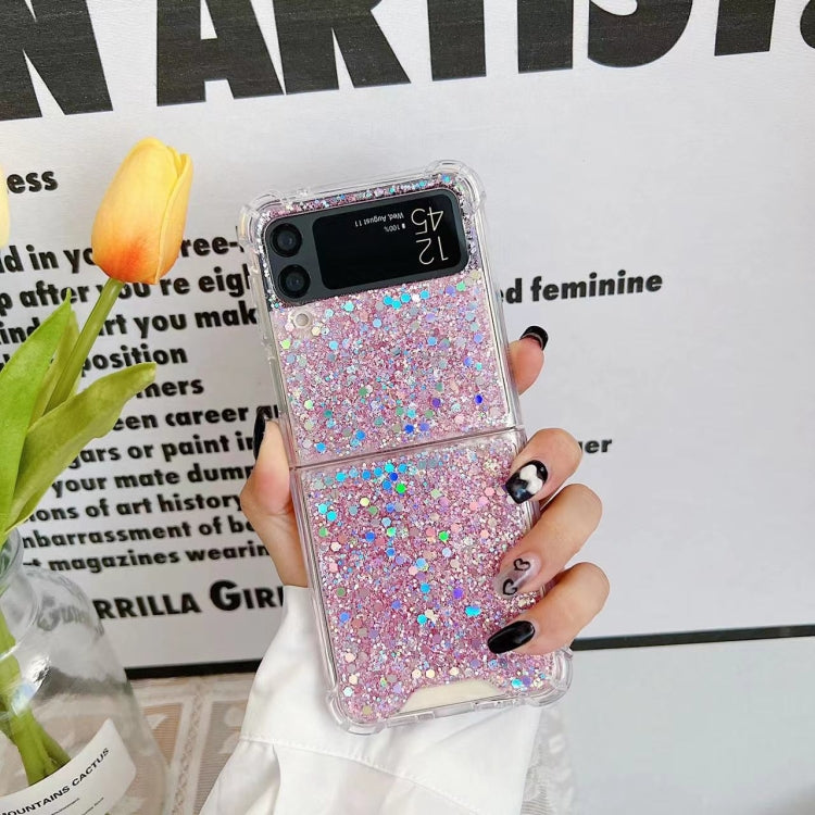 Glitter Sequins Epoxy TPU Phone Case, For Samsung  Galaxy Z Flip3, For Samsung Galaxy Z Flip4