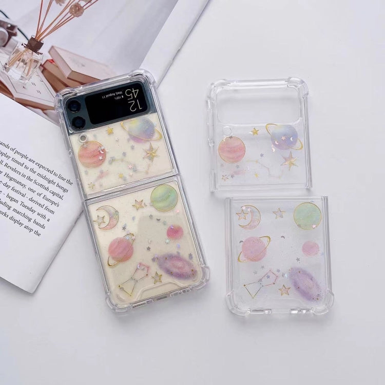 Cosmic Star Glitter Epoxy TPU Phone Case, For Samsung Galaxy Z Flip3, For Samsung Galaxy Z Flip4