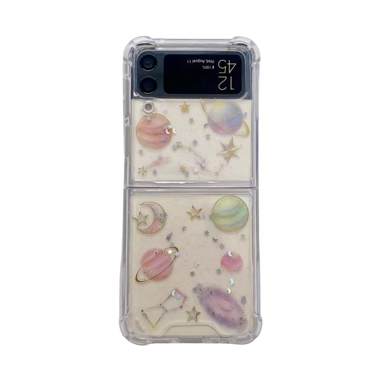 Cosmic Star Glitter Epoxy TPU Phone Case, For Samsung Galaxy Z Flip3, For Samsung Galaxy Z Flip4