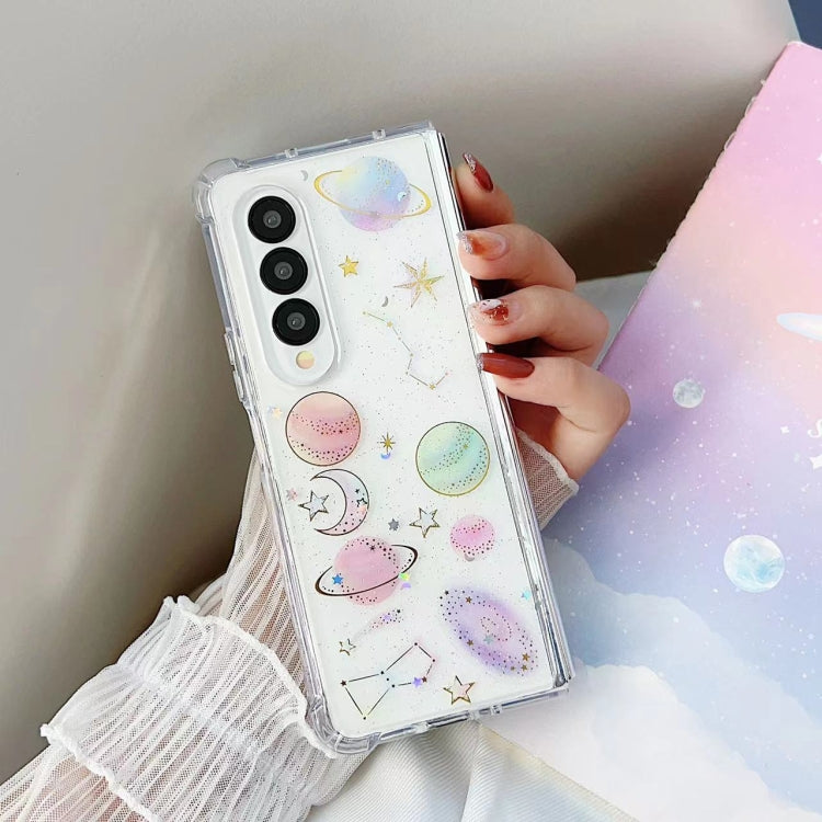 Cosmic Star Glitter Epoxy TPU Phone Case, For Samsung Galaxy Z Fold3, For Samsung Galaxy Z Fold4