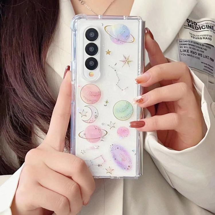 Cosmic Star Glitter Epoxy TPU Phone Case, For Samsung Galaxy Z Fold3, For Samsung Galaxy Z Fold4