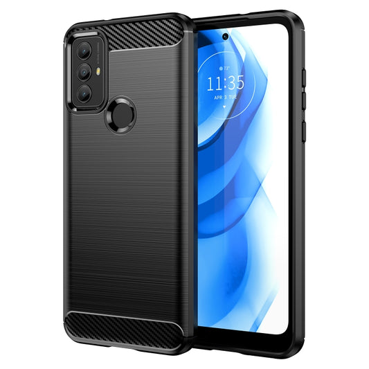 For Motorola Moto G Play 2023 Brushed Texture Carbon Fiber TPU Phone Case, For Motorola Moto G Play 2023