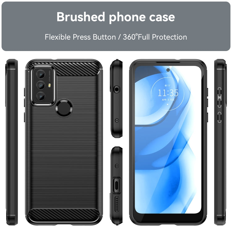 For Motorola Moto G Play 2023 Brushed Texture Carbon Fiber TPU Phone Case, For Motorola Moto G Play 2023