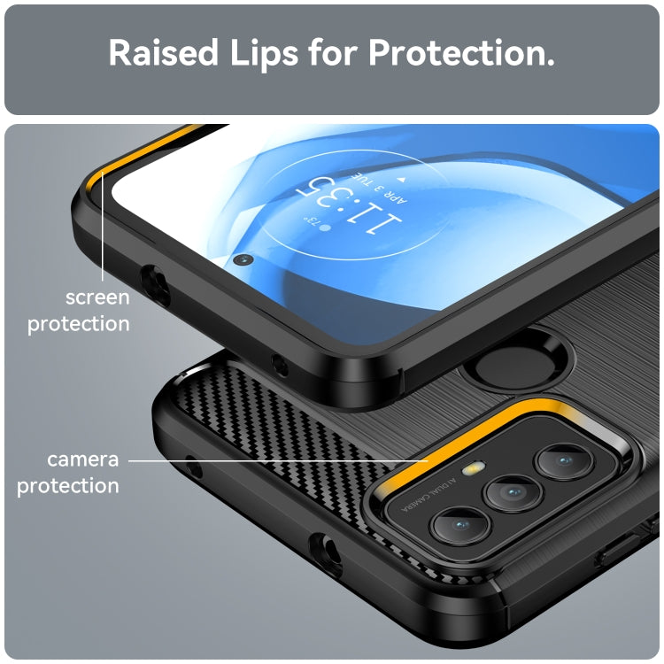 For Motorola Moto G Play 2023 Brushed Texture Carbon Fiber TPU Phone Case, For Motorola Moto G Play 2023