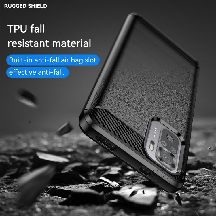 For Xiaomi Poco M5s Brushed Texture Carbon Fiber TPU Phone Case, For Xiaomi Poco M5s