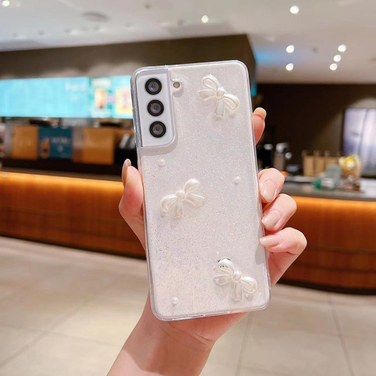 Pearl Bow Glitter Epoxy TPU Phone Case, For Samsung Galaxy Note20, For Samsung Galaxy Note20 Ultra, For Samsung Galaxy S20, For Samsung Galaxy S20+, For Samsung Galaxy S20 Ultra, For Samsung Galaxy S20 FE 4G/5G, For Samsung Galaxy S21 5G               ...