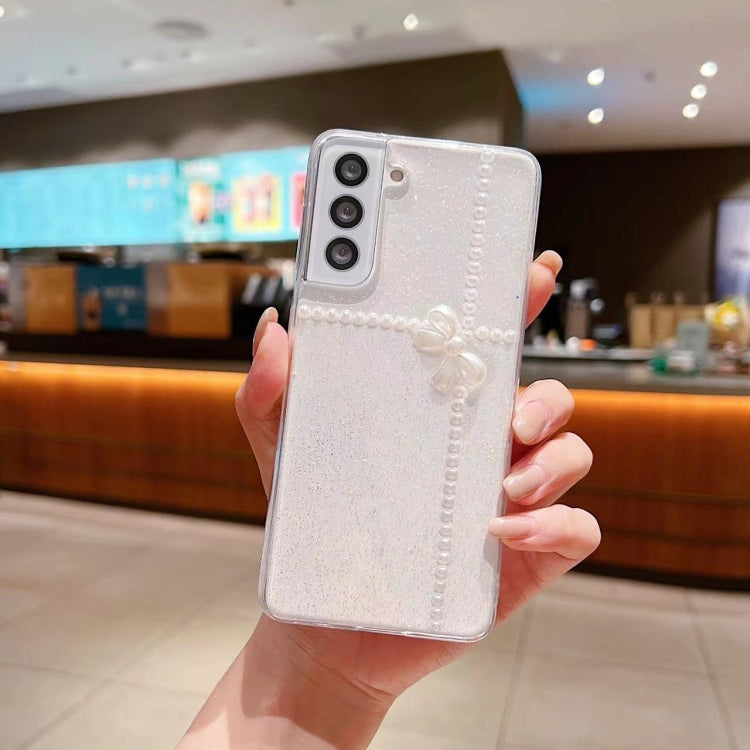 Pearl Bow Glitter Epoxy TPU Phone Case, For Samsung Galaxy Note20, For Samsung Galaxy Note20 Ultra, For Samsung Galaxy S20, For Samsung Galaxy S20+, For Samsung Galaxy S20 Ultra, For Samsung Galaxy S20 FE 4G/5G, For Samsung Galaxy S21 5G               ...
