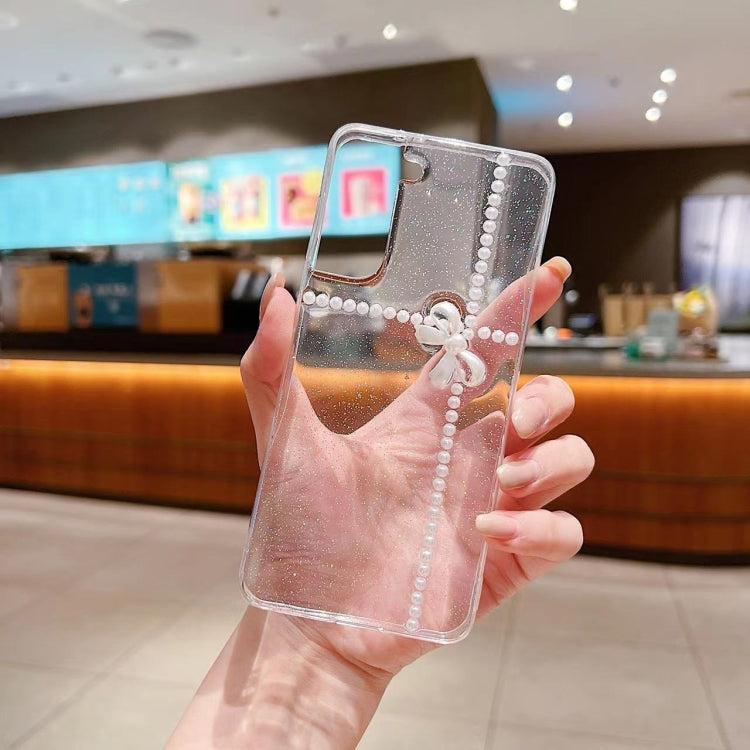 Pearl Bow Glitter Epoxy TPU Phone Case, For Samsung Galaxy A53 5G, For Samsung Galaxy A73 5G