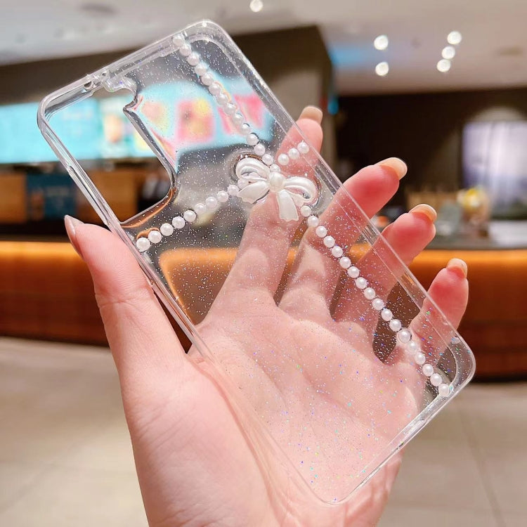 Pearl Bow Glitter Epoxy TPU Phone Case, For Samsung Galaxy A53 5G, For Samsung Galaxy A73 5G