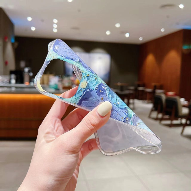 Gold Foil Oil Painting Epoxy TPU Phone Case, For iPhone 14 Pro Max, For iPhone 14 Plus, For iPhone 14 Pro, For iPhone 14, For iPhone 13 Pro Max, For iPhone 13 Pro, For iPhone 13, For iPhone 13 mini