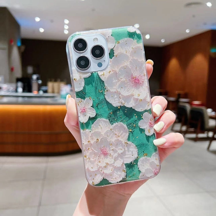 Gold Foil Oil Painting Epoxy TPU Phone Case, For iPhone 12 Pro Max, For iPhone 12 Pro, For iPhone 12, For iPhone 12 mini, For iPhone 11 Pro Max, For iPhone 11 Pro, For iPhone 11