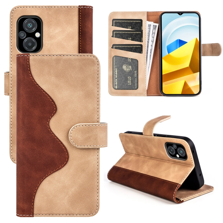 For Xiaomi Poco M5 4G Stitching Horizontal Flip Leather Phone Case, For Xiaomi Poco M5 4G