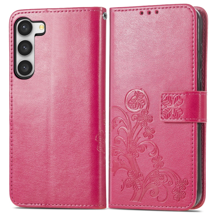 Four-leaf Clasp Embossed Buckle Leather Phone Case, For Samsung Galaxy A14 5G, For Samsung Galaxy A14 4G, For Samsung Galaxy A54 5G, For Samsung Galaxy A04e, For Samsung Galaxy A34 5G