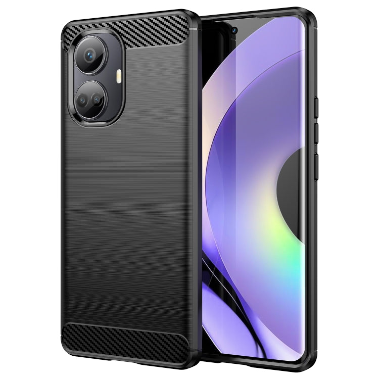 Brushed Texture Carbon Fiber TPU Phone Case, For Realme 10 Pro+
