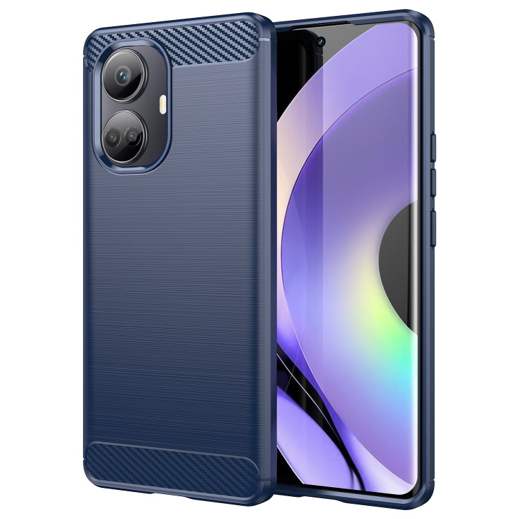 Brushed Texture Carbon Fiber TPU Phone Case, For Realme 10 Pro+