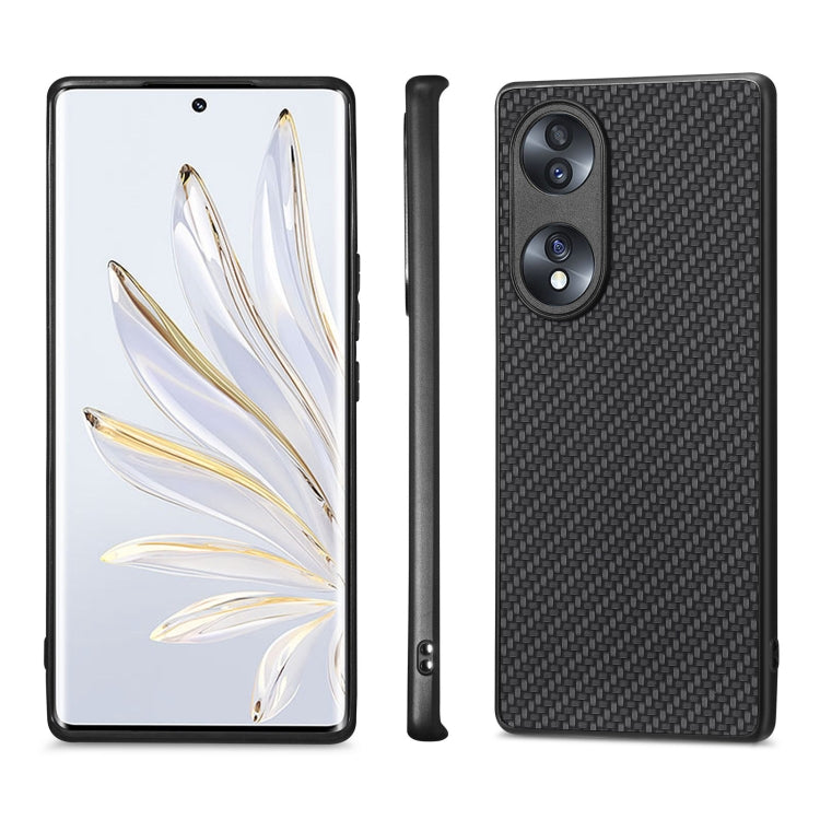 Carbon Fiber Texture Leather Back Cover Phone Case, For Honor 70, For Huawei Nova Y90, For vivo Y35, For Samsung Galaxy A50