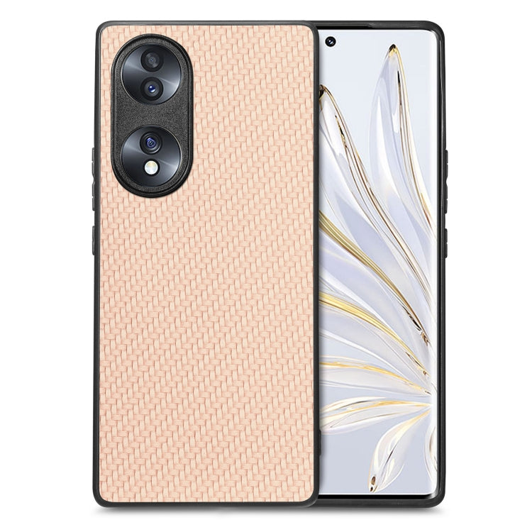 Carbon Fiber Texture Leather Back Cover Phone Case, For Honor 70, For Huawei Nova Y90, For vivo Y35, For Samsung Galaxy A50
