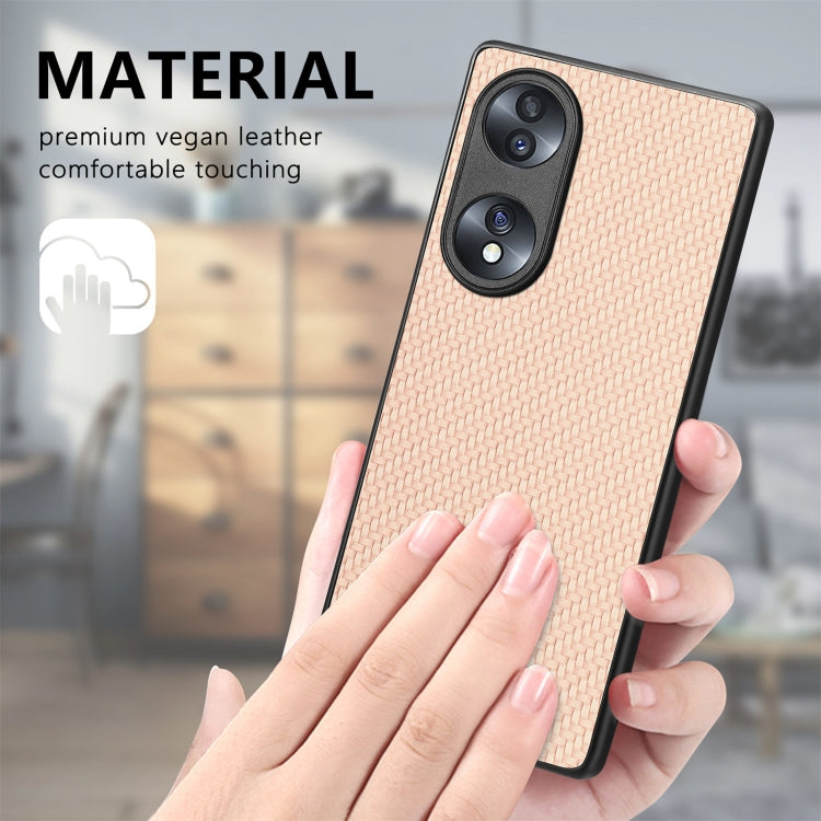 Carbon Fiber Texture Leather Back Cover Phone Case, For Honor 70, For Huawei Nova Y90, For vivo Y35, For Samsung Galaxy A50