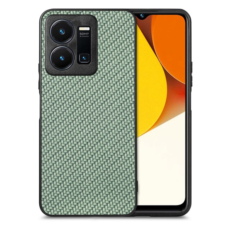 Carbon Fiber Texture Leather Back Cover Phone Case, For Honor 70, For Huawei Nova Y90, For vivo Y35, For Samsung Galaxy A50