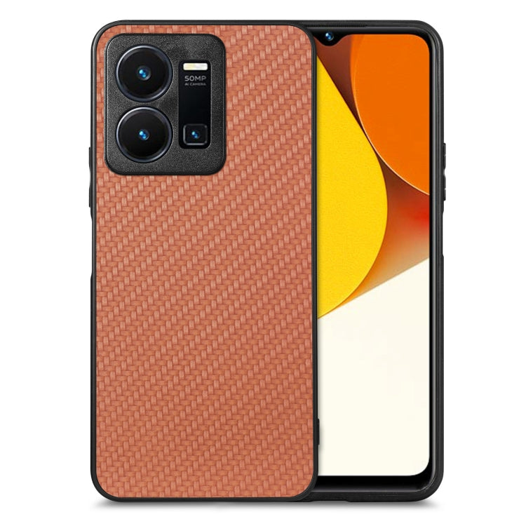 Carbon Fiber Texture Leather Back Cover Phone Case, For Honor 70, For Huawei Nova Y90, For vivo Y35, For Samsung Galaxy A50