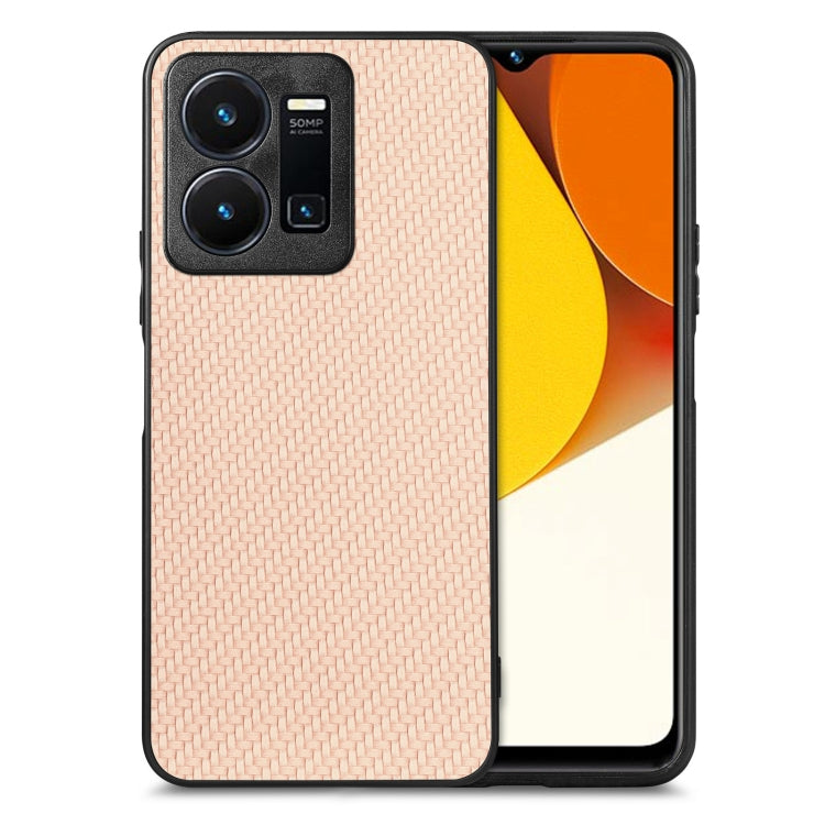 Carbon Fiber Texture Leather Back Cover Phone Case, For Honor 70, For Huawei Nova Y90, For vivo Y35, For Samsung Galaxy A50