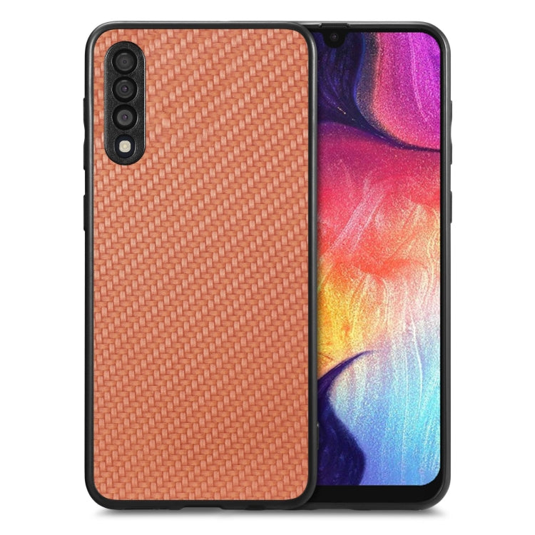 Carbon Fiber Texture Leather Back Cover Phone Case, For Honor 70, For Huawei Nova Y90, For vivo Y35, For Samsung Galaxy A50