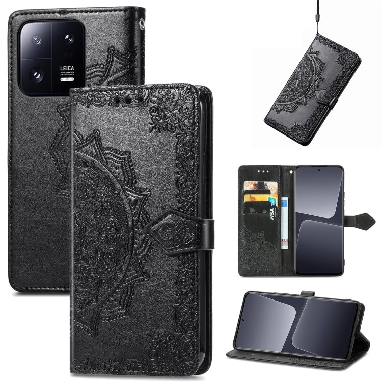 Mandala Flower Embossed Leather Phone Case, For Xiaomi 13, For Xiaomi Redmi Note 12 5G, For Xiaomi Redmi Note 12 Pro 5G, For Xiaomi Redmi Note 12 Pro+ China, For Xiaomi 13 Pro, For Xiaomi Redmi Note 12 Discovery, For Xiaomi Redmi Note 12 Explorer