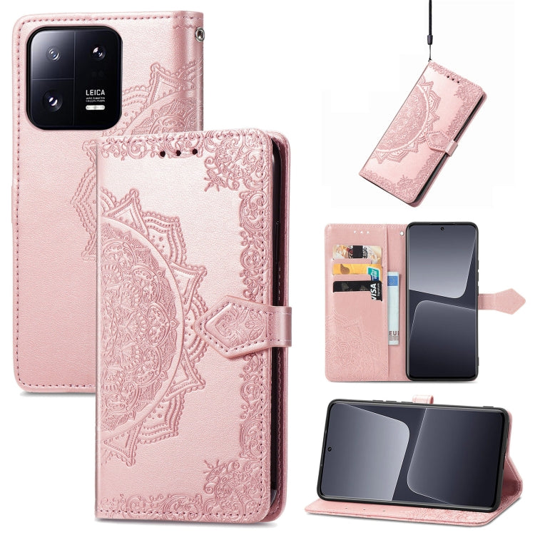 Mandala Flower Embossed Leather Phone Case, For Xiaomi 13, For Xiaomi Redmi Note 12 5G, For Xiaomi Redmi Note 12 Pro 5G, For Xiaomi Redmi Note 12 Pro+ China, For Xiaomi 13 Pro, For Xiaomi Redmi Note 12 Discovery, For Xiaomi Redmi Note 12 Explorer