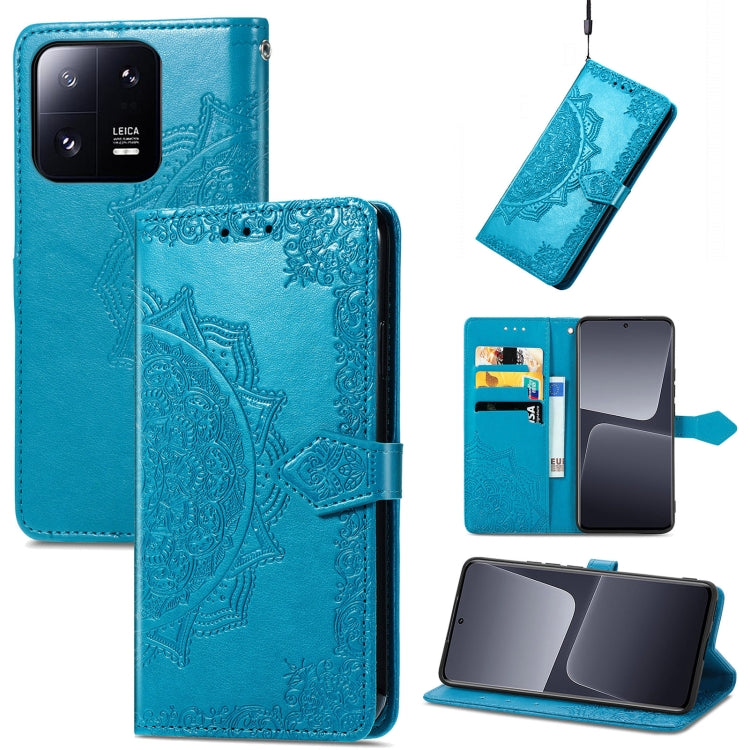 Mandala Flower Embossed Leather Phone Case, For Xiaomi 13, For Xiaomi Redmi Note 12 5G, For Xiaomi Redmi Note 12 Pro 5G, For Xiaomi Redmi Note 12 Pro+ China, For Xiaomi 13 Pro, For Xiaomi Redmi Note 12 Discovery, For Xiaomi Redmi Note 12 Explorer
