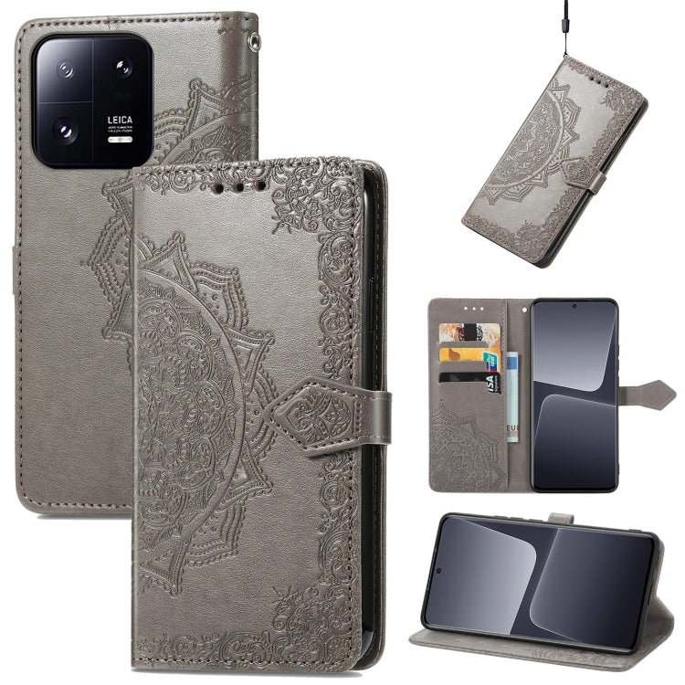 Mandala Flower Embossed Leather Phone Case, For Xiaomi 13, For Xiaomi Redmi Note 12 5G, For Xiaomi Redmi Note 12 Pro 5G, For Xiaomi Redmi Note 12 Pro+ China, For Xiaomi 13 Pro, For Xiaomi Redmi Note 12 Discovery, For Xiaomi Redmi Note 12 Explorer