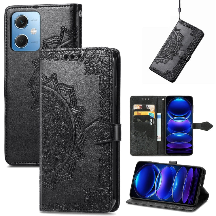 Mandala Flower Embossed Leather Phone Case, For Xiaomi 13, For Xiaomi Redmi Note 12 5G, For Xiaomi Redmi Note 12 Pro 5G, For Xiaomi Redmi Note 12 Pro+ China, For Xiaomi 13 Pro, For Xiaomi Redmi Note 12 Discovery, For Xiaomi Redmi Note 12 Explorer