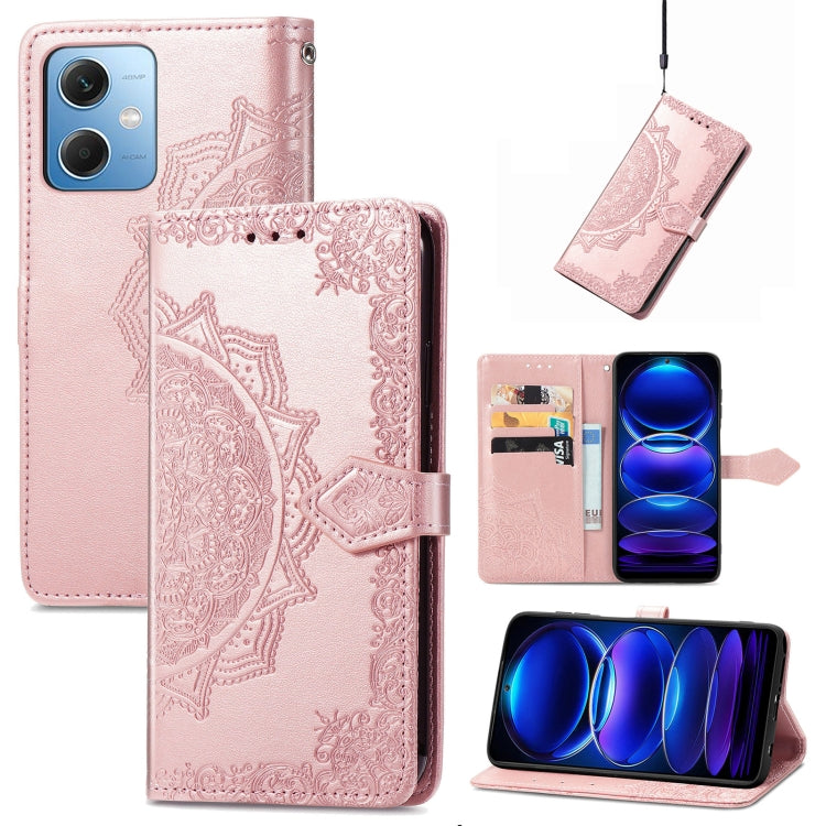 Mandala Flower Embossed Leather Phone Case, For Xiaomi 13, For Xiaomi Redmi Note 12 5G, For Xiaomi Redmi Note 12 Pro 5G, For Xiaomi Redmi Note 12 Pro+ China, For Xiaomi 13 Pro, For Xiaomi Redmi Note 12 Discovery, For Xiaomi Redmi Note 12 Explorer